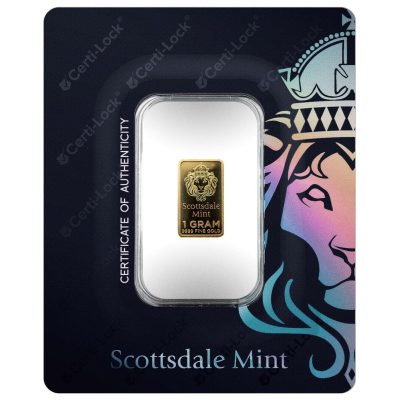 (New) 1 gram Pure 24K Gold Bar .9999 in Assay CERTI-LOCK®