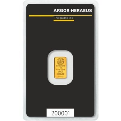 (新品) スイス アルゴー 純金 1グラム インゴット バー 保証番号付
