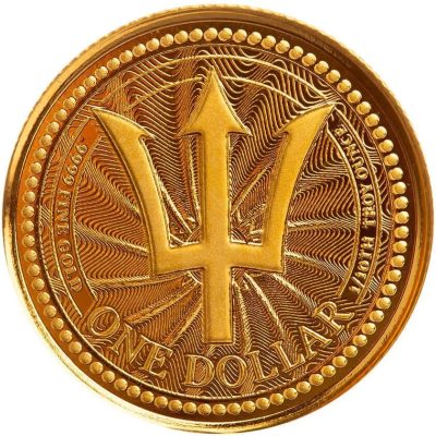 2023 (新品) バルバドス「三つ叉のほこ・トライデント」純金 1/10オンス 金貨