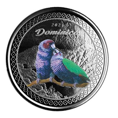 2021 (新品) ドミニカ国「シセロ・オウム」純銀 1オンス カラープルーフ 銀貨