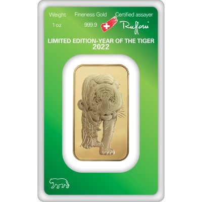 2022年 (新品) スイス「干支 十二支・虎年 寅年」純金 1オンス バー