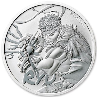 2022年 (新品) ツバル「ストリートファイター・リュウ」純銀 1オンス 銀貨