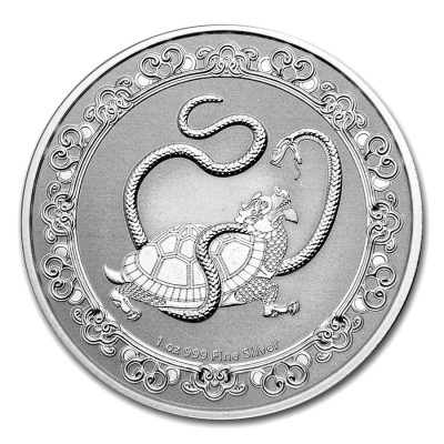 2021 (New) Niue Celestial Animals The Black Turtle .999 1 oz Silver Coin