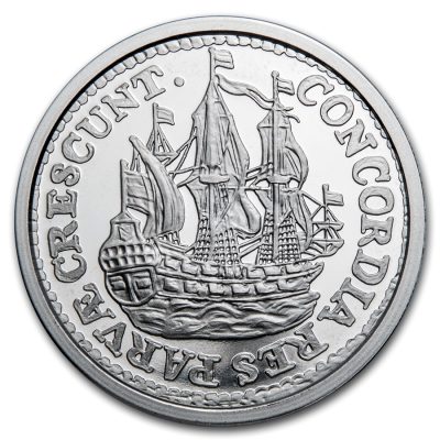 2021 (New) Netherlands Ship Shilling 1 oz Silver Coin in Capsule