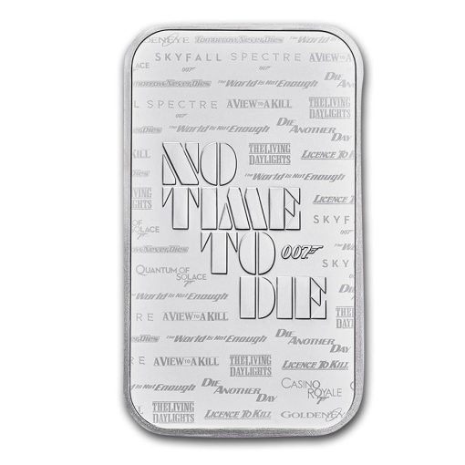 2020 (New) Great Britain James Bond 007 No Time To Die 1 oz Silver Bar - Image 2