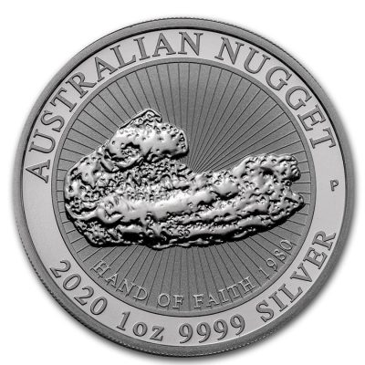 2020 (New) Australia「 Hand of Faith 」Nugget 1 oz Silver Coin