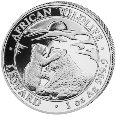2019 (New) Somalia African Wildlife Leopard 1 oz Silver Coin