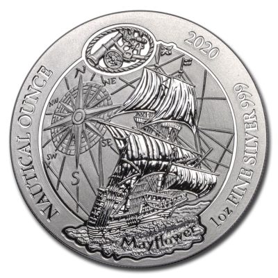 2020 (New) Rwanda 1620 Pilgrim Mayflower 1 oz 99.9% Silver Coin