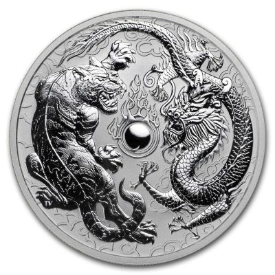 2018 (New) Australia Dragon & Tiger 1oz Silver Coin