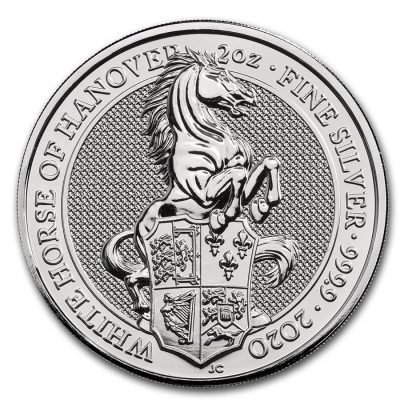 2020 (New) Great Britain The White Horse Queens Beast £5 Silver Coin 2 oz