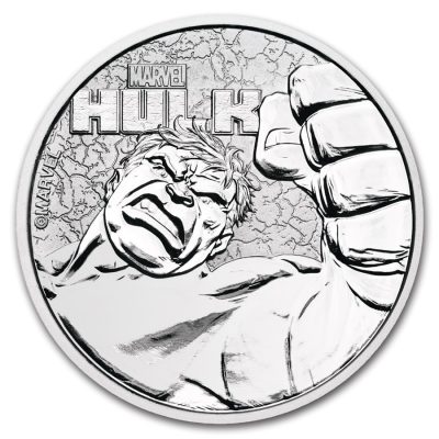 2019 (New) Tuvalu Marvel「Hulk」$1 Silver .999 Coin 1 oz
