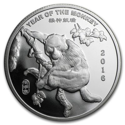 2016 (New) Pure .999 Silver Year of the Monkey Lunar Medal 1 oz 31.1 gram