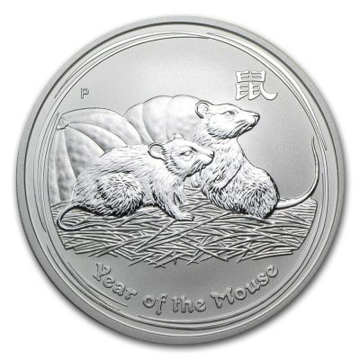 2008 (New) Australian Year of the Mouse Lunar 1 oz Silver Coin