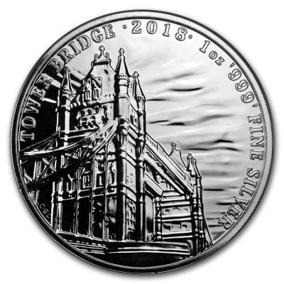 2018 (New) Great Britain Landmarks「Tower Bridge」1 oz Silver in Capsule
