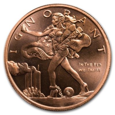 (New) U.S.A.「Blinded Liberty」 1oz Copper Medallion .999 Round