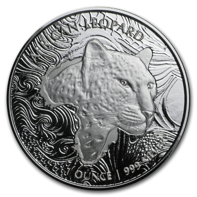 2019 (New) Republic of Ghana 5 Cedi 1 oz Silver African Leopard 31.1 Silver Coin