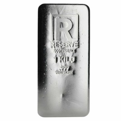 (New) 1 Kilogram .999 Pure Silver「 Reserve 」Scottsdale Ingot Bar・1 Bar