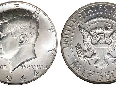 1964 JFK Kennedy American Half Dollar Coin 50 cent $.50 90% Silver・2 Coins