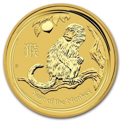 2016年 (新品) オーストラリア「 干支 十二支・申年 猿年 」純金 1/10オンス 金貨