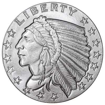 (New) Incuse Indian Eagle Replica Silver Medal 1 oz .999・1 Round