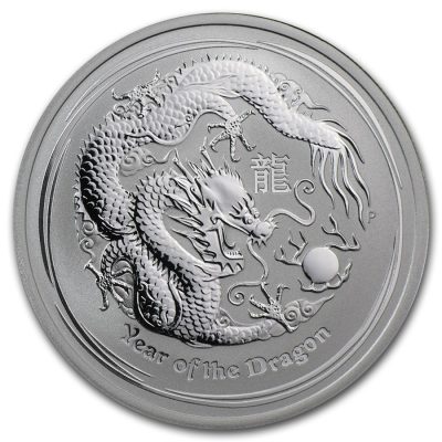 2012 (New) Australian Year of the Dragon Lunar Perth Mint 1/2 oz Silver Coin