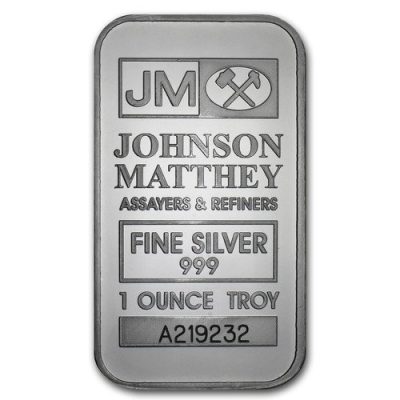 (新品) アメリカ「ジョンソン・マッセイ」純銀 1オンス バー