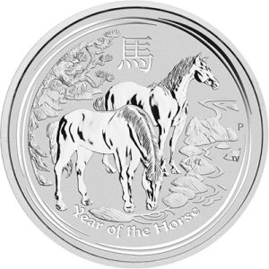 2014年 (新品) オーストラリア「干支 十二支・午年 馬年」純銀 1/2 オンス 銀貨
