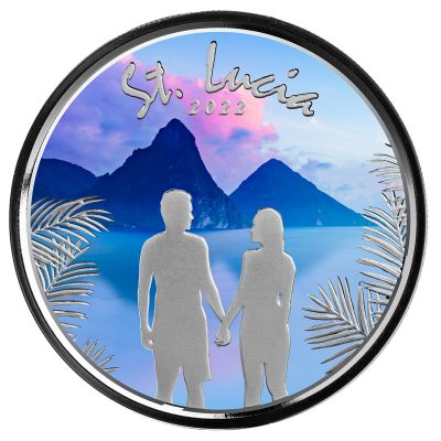 2022 (New) Saint Lucia Couple Silver 1 oz Color Proof Coin