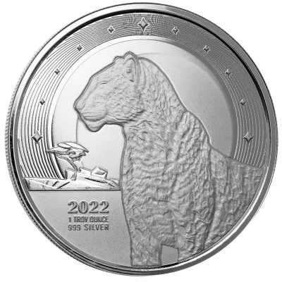 2022年 (新品) ガーナ「アフリカのヒョウ・レオパード」純銀 1オンス 銀貨