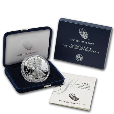 2014年 (新品) アメリカ「イーグル・ウオーキング リバティ」純銀 1オンス プルーフ 銀貨