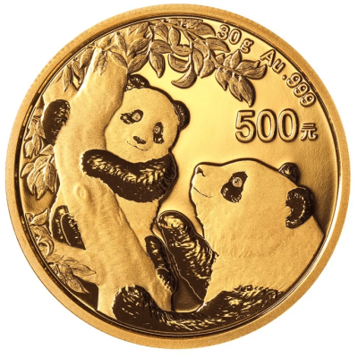 2021年 (新品) 中国「パンダ」純金 30グラム 金貨