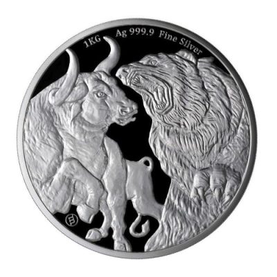 2023 (New) Chad Bull & Bear Silver 1 Kilogram Coin