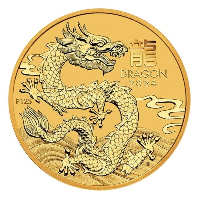 2024年 (新品) オーストラリア「干支 十二支・辰年 龍年」純金 1/4オンス 金貨