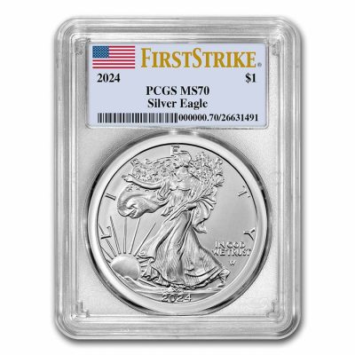 2024年 (新品) アメリカ「イーグル・ウオーキング リバティ」純銀 1オンス 銀貨 PCGS MS70 (ファーストストライク)