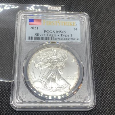2021 (New) American Eagle Walking Liberty Silver 1 oz Coin PCGS MS70 (FirstStrike)【Type 1】#5035