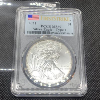 2021 (New) American Eagle Walking Liberty Silver 1 oz Coin PCGS MS70 (FirstStrike)【Type 1】#5036