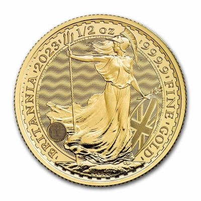 【3日以内に発送】2023年 (新品) イギリス「ブリタニア」純金 1/2オンス 金貨 (エリザベス２世) #9015