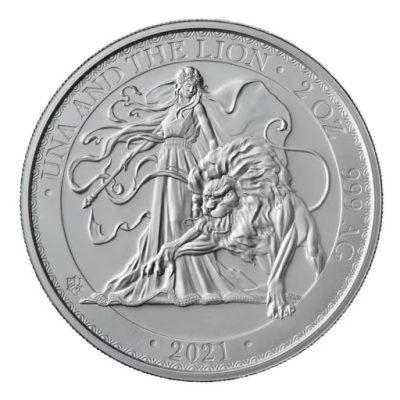 2021年 (新品) セントヘレナ「ウナとライオン」純銀 2オンス 銀貨
