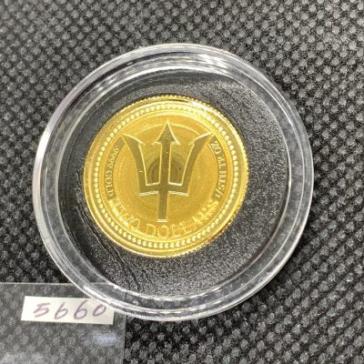 2017 (新品) バルバドス「三つ叉のほこ・トライデント」純金 1/5オンス 金貨 #5660
