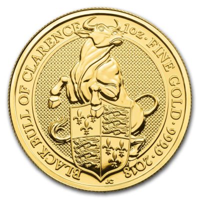 2018年 (新品) イギリス「クィーンズ ビースト・ブル 雄牛」純金 1オンス 金貨