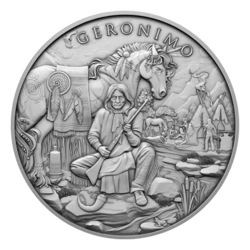 (New) USA Legendary Warriors Geronimo Silver 1 oz Round