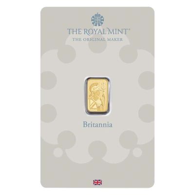(New) The Royal Mint Britannia Gold 1 Gram Bar
