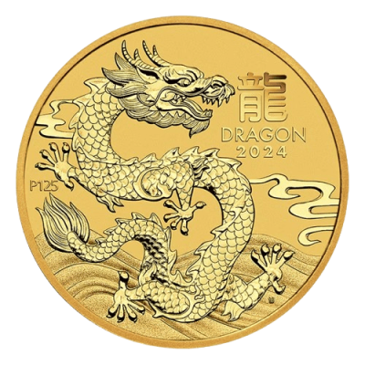 2024年 (新品) オーストラリア「干支 十二支・辰年 龍年」純金 1/20オンス 金貨