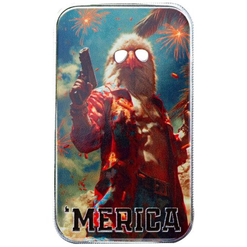 (New) USA 'Merica Eagle Silver 1 oz Color Bar