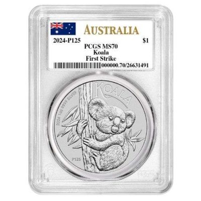 2024 (New) Australian Koala Silver 1 oz Coin PCGS MS70 (FirstStrike)