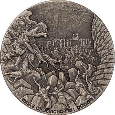 2024 (New) Bible Series Walls of Jericho Fall Down Silver 2 oz Antique Coin