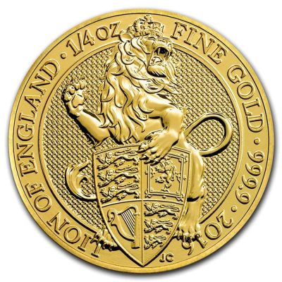 2016 (New) Great Britain Queens Beast The Lion Gold 1/4 oz Coin