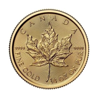2025年 (新品) カナダ「メイプルリーフ」純金 1/4オンス 金貨