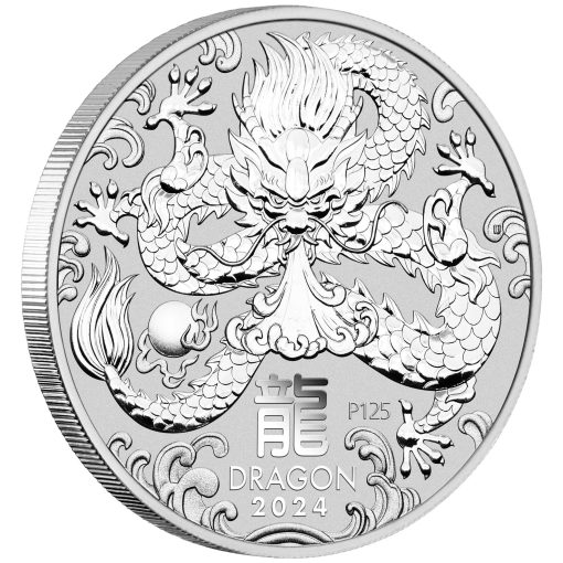 2024年 (新品) オーストラリア「干支 十二支・辰年 龍年」純銀 1/2オンス 銀貨 - 画像 (3)