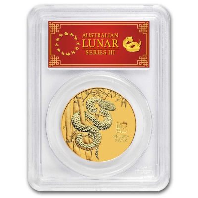 2025年 (新品) オーストラリア「干支 十二支・巳年 蛇年」純金 1オンス 金貨 PCGS MS70 (ファーストストライク、レッドレーベル)